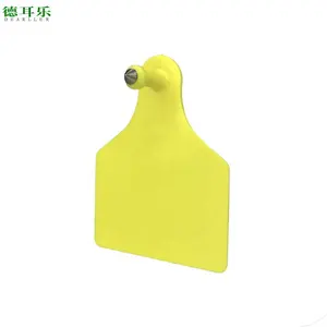 Dearller Blank Male Yellow TPU Ear Tag with Metal Male