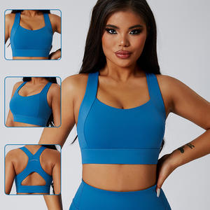 Reggiseno da Yoga a secco rapido e ad alto impatto da donna di vendita antiurto XS taglie morbide a tracolla larga allenamento <span class=keywords><strong>sport</strong></span> reggiseno Fitness - Product Image 2