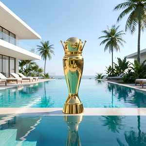 Trophée de football en métal miroir de luxe personnalisé, prix du championnat royal de 60 cm - Product Image 4