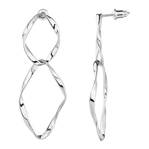Orecchini Pendenti Lunghi con Linea Ondulata Irregolare per Donne, Gioielli Minimalisti alla Moda - Product Image 3