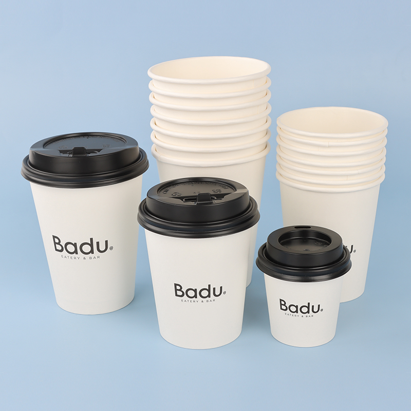 Wholesale Printing 8oz 12oz 16oz Single Wall Disposable Paper Cups Customized Hot Coffee Paper Cup Lid