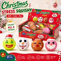 Vente en gros de jouets anti-stress à presser à remontée lente pour Noël, en forme de Père Noël, Bonhomme de neige, Renne, pour enfants, boîte surprise de Noël