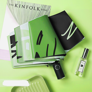 Paraguas plegable automático para mujer, sombrilla creativa de tres pliegues, a prueba de viento, Color cielo estrellado - Product Image 3