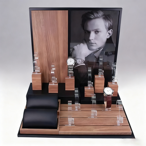 Sang trọng tùy chỉnh đồng hồ hiển thị đứng rắn gỗ Đồng hồ bàn hiển thị đứng đồng hồ hiển thị C loại đứng cho cửa hàng quầy nhà - Product Image 6