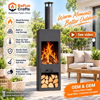 BeFun Crafts – Grande cheminée extérieure en acier Corten pour brûler du bois, foyer de patio avec grille à bois – Fournisseur OEM ODM