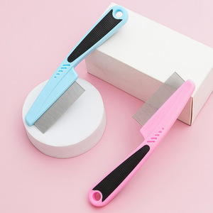 Peigne de toilettage pour animaux de compagnie en acier inoxydable et plastique avec poignée antidérapante, anti-casse et anti-rouille, pour chiens et chats - Product Image 6