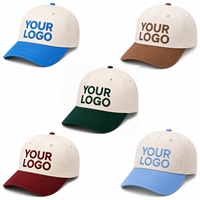 Topi Baseball Bordir Custom Logo 3D Puff Dua Warna 5 Panel Model Dad Hat Topi Personal untuk Pria Wanita Olahraga Luar Ruangan