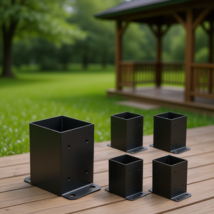 Soportes de poste de acero al carbono de alta resistencia Base de poste 4x4 10 Uds tamaño interior 3,6x3,6 pulgadas placa Base de cubierta negra para cubierta de pabellón - Product Image 2