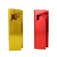 Trophée Métallique Rouge Personnalisé en Aluminium Brossé, Gravure Creuse Verticale, Trophée Gravé au Laser, Prix de Cérémonie Annuelle d'Entreprise
