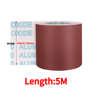Rouleau de papier abrasif en aluminium de 5m x 115mm, grain 40/800, à découper sur mesure, pour ponçage humide et sec sur métal, bois, automobile, OEM, vente en gros - Product Image 1