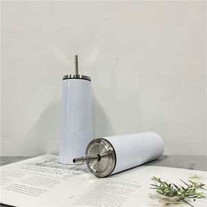 20 Oz Tumblers Leak Proof Travel Coffee Beer Water Screwed <b>Metal</b> Lid Sublimation Straight Tumbler - Product Image 2