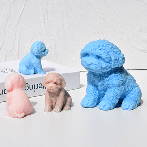 Cute Dog <b>Candle</b> Mould Diy Teddy Puppy Aromatherapy Handmade Soap Dripping Plaster 3Pcs Food Grade Silicone Moulds - Product Image 2