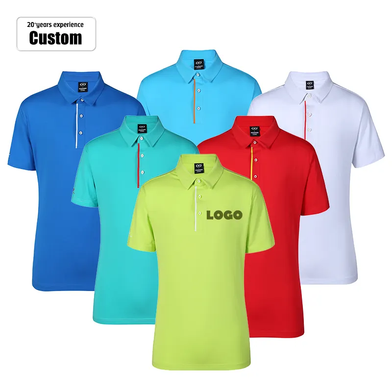 Factory Custom Print Logo Embroidery Polo Neck Tshirt Golf Collar Cotton Polo Shirts Casual Unisex Green T Shirts For Mens