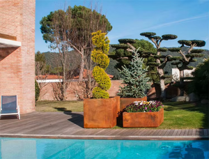 Pot de fleurs personnalisable en acier Corten pour usage intérieur/extérieur, écologique, pour jardin et maison - Product Image 3