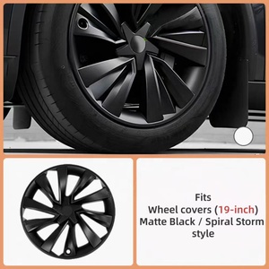 ฝาครอบล้อ <span class=keywords><strong>Tesla</strong></span> Model Y ขนาด 19 นิ้ว สีดำด้าน ลาย Spiral Storm วัสดุ ABS ชุดฝาครอบดุมล้อ ดีไซน์สวยงาม ทันสมัย ช่วยปรับปรุง/อัพเกรด ป้องกันรอยขีดข่วน ทนทานต่อการใช้งาน - Product Image 1