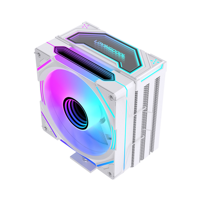 Lovingcool Factory OEM ODM White CPU Cooler ARGB 6 Heat Pipes PC Cooler Computer Fan Quiet Intel LGA 1700 Copper CPU Cooling Fan