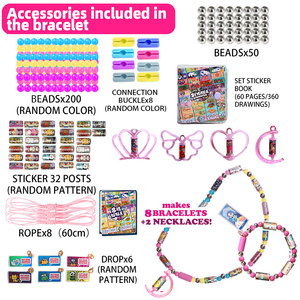 Kit de <span class=keywords><strong>bijoux</strong></span> DIY avec autocollants, bracelet à perles fait main, jouets pour filles - Product Image 5