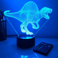 Lámpara de Ilusión 3D con Control Remoto, Luz Nocturna LED para Bebés y Niños, Decoración de Mesa de Noche