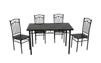 Ensemble de table à manger moderne 1 + 4 Table en bois DS-022 avec 4 chaises en PU pour la maison ou l'hôtel Meubles de salon