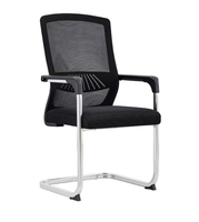 Chaise de bureau en maille noire très confortable, chaise d'ordinateur ergonomique pour s'asseoir longtemps dans le bureau/salle de réunion