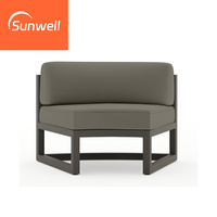 Conjunto de Sofás Modulares Modernos para Patio, Sofá Seccional Curvo Circular de Aluminio para Exteriores, Muebles de Patio para Hotel, Impermeables
