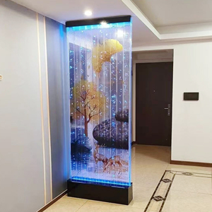 Pared <span class=keywords><strong>de</strong></span> cascada <span class=keywords><strong>de</strong></span> acrílico moderna con luz Led, fuentes <span class=keywords><strong>de</strong></span> pared <span class=keywords><strong>de</strong></span> <span class=keywords><strong>agua</strong></span> móviles utilizadas como cascada <span class=keywords><strong>de</strong></span> casa y divisor <span class=keywords><strong>de</strong></span> habitación con logotipo - Product Image 2
