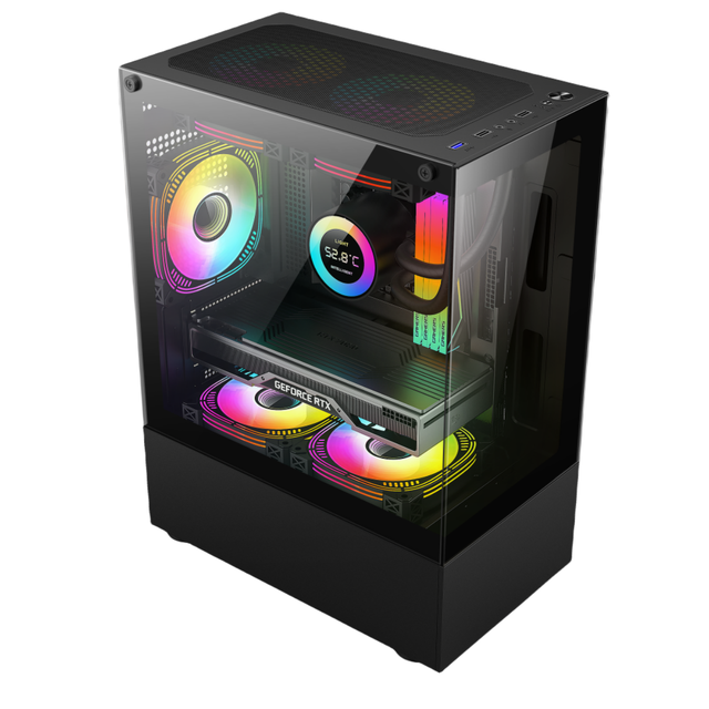 OEM ODE High Quality Black White Glass ATX Tower Gaming Computer Cases Mid Tower Gaming Casing for Desktop PC Server Stock