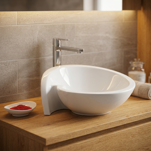 Évier de comptoir en céramique au design floral moderne de luxe avec lavabo en granit résistant à l'eau pour la décoration de salle de bain - Product Image 4