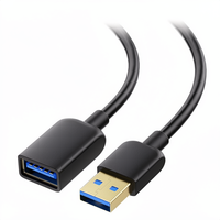 Cable de Extensión USB 3.0 Cable Matters de 5 Gbps y 1.8 m con Blindaje Trenzado y Conectores Macho/Hembra para Computadora, Color Negro