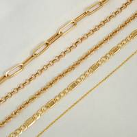 Chaînes en or massif pur MaiYi populaires 9k/10k/14/18k, bijoux pour femmes et hommes