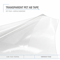 Ruban adhésif double face PET transparent repositionnable à base d'adhésif acrylique pour la publicité, les graphiques et les panneaux