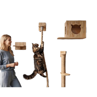 Ensemble de meubles de luxe pour reptiles en carton, hauteur réglable, 2 niveaux, pour extérieur, avec griffoir en sisal, maison, perchoir et étagère