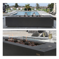 G186 Table de cheminée sur le toit-terrasse en forme de rectangle Design de pont Gaz Alcool Atomisation BBQ Fire Pit