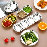 Petit plat d'assaisonnement réutilisable en acier inoxydable Récipient à condiments Tasses à portions Tasses à sauce trempette pour confiture