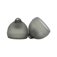 Dôme de remplacement RIC Phonak en silicone noir transparent, écologique, semi-ouvert, avec aérations d'équilibrage de pression et amplificateur sonore