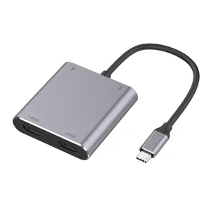 Loại C Mini Dock Hub qgeem 4 trong 1 USB C HUB kép HDM i USB PD 100W USB 3.0 tương thích cho Macboo k I Pad Del L H P và C thiết bị