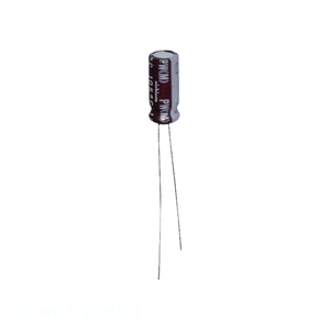 Condensador Original de Aluminio con Orificio Pasante, 22UF, 20%, 6.3V, Radial TH, 22 uF, UPW0J220MDD - Product Image 1