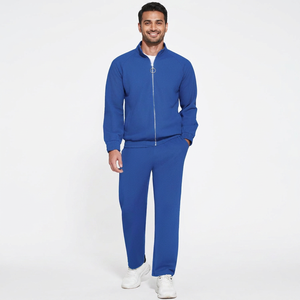 Conjunto de Sudadera con Capucha y Pantalones Unisex de Felpa Gruesa de 380 g/m², Ecológico, con Estampado Digital, Lavado Ácido, Negro y Azul Marino, Dos Colores - Product Image 1