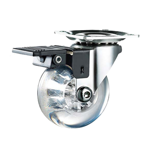 Rueda Giratoria de Cristal de 2 Pulgadas con Placa <span class=keywords><strong>para</strong></span> <span class=keywords><strong>Muebles</strong></span> Móviles - Product Image 1