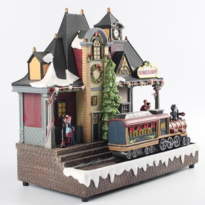 Decoraciones Navideñas <span class=keywords><strong>de</strong></span> Tren Luminoso Colorido en Movimiento 2026, Adornos Artesanales <span class=keywords><strong>de</strong></span> Plástico y Resina - Product Image 5
