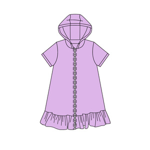 Sudadera con capucha para niñas, personalizada, informal, de color liso y a rayas, con cremallera y volantes, vestido de yoga, ropa deportiva para hermanas, ropa infantil al por mayor - Product Image 3