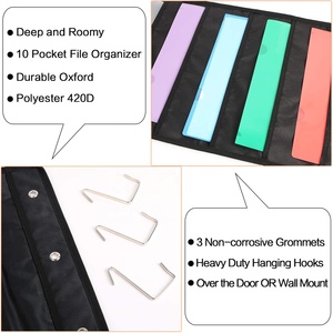 Organizador de Archivos Colgante Premium de 20 Bolsillos/Tableros de Almacenamiento para Montar en la Pared con 6 Organizadores para Puerta/2 Paquetes de Colgadores de Pared para Revistas - Product Image 4