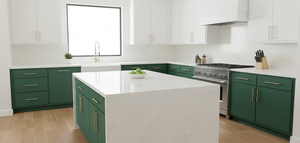 Vietnam Quartz Jade <b>Light</b> Yellow Big Slab Modern Kitchen Bathroom <b>Vanity</b> Top & Hospital Countertop with 3D Model Design - Product Image 3