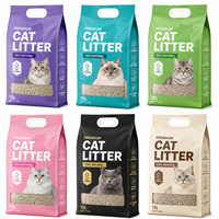 Sac d'emballage pour litière pour chat en bentonite, fond carré, résistant à l'humidité, 10 kg, 5 kg, avec poignée en plastique, logo personnalisé