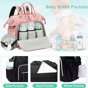 Mochila Pañalera Multifuncional de Muestra Gratuita, Bolsas de Pañales Impermeables para Niñas y Niños - Product Image 4