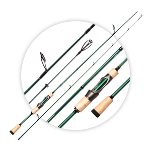 Cần câu tay spinning siêu nhẹ HONOREAL Terminus Trout 2 khúc 2.1m, chất liệu carbon, bán buôn nhà máy, dùng câu sông, tay cầm bằng gỗ nút chai - Product Image 1