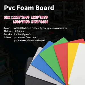 Espesor 4-32mm PVC celuka espuma tablero hoja panel color personalizado tamaño 1220*2440mm 1220*3050mm PVC espuma tablero hoja panel pvc