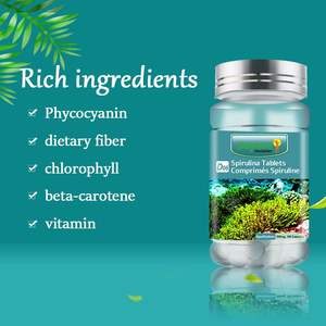 Comprimés de spiruline Wins Town, superaliment pour la détoxification et le soutien immunitaire, riche en protéines et en fer, 100 comprimés végétaliens - Product Image 3