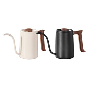 Hervidor de acero inoxidable de 700 ml con pico de cisne y tapa, mango de madera, para colgar, para café y té, ideal para el hogar y la oficina. - Product Image 5