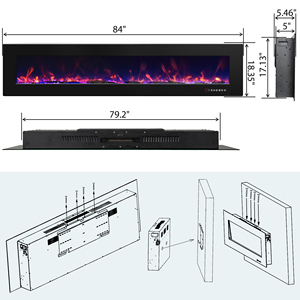 Luxstar-calentadores eléctricos de alta calidad para el hogar, chimenea eléctrica de 84 pulgadas con simulación de <span class=keywords><strong>llama</strong></span>, fabricante en venta - Product Image 4
